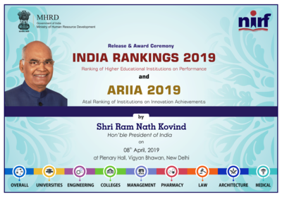 NIRF Rankings 2019 to be released today, check details here