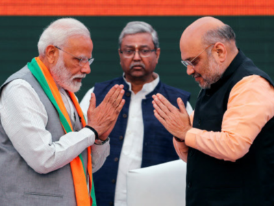 BJP showcases PM Modi and clenched fist
