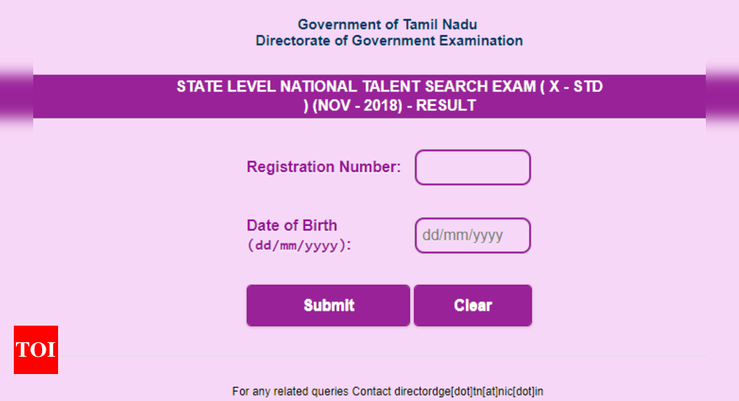 NTSE Result 2018: NTSE Tamil Nadu 2018 Stage 1 result declared @dge.tn ...