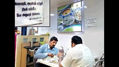 To eat here, keep politics off menu: Chennai hotels to patrons