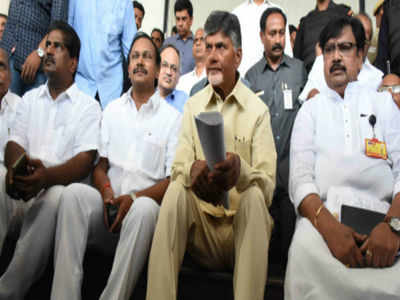 AP CM Chandrababu Naidu stages protest outside CEO's office, says EC actions 'tyrannical, undemocratic'