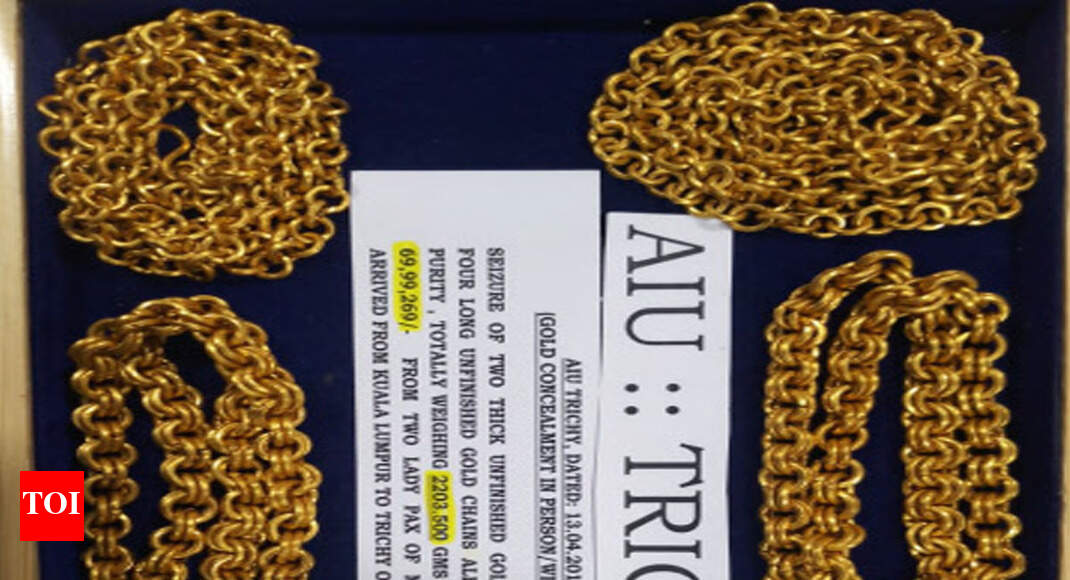 Unfinished Gold Chains Worth Rs 69 99 Lakh Seized Trichy News Times