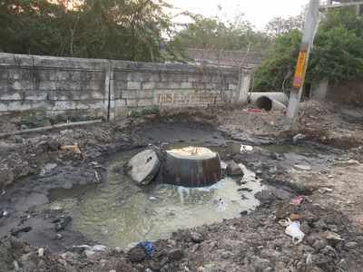 Sewage pipe overflowing for 4 days