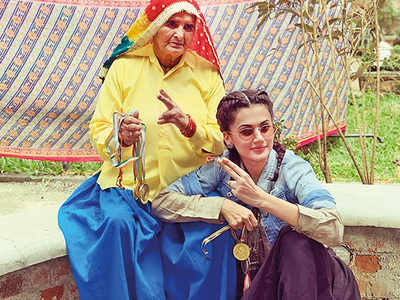 Taapsee Pannu and Bhumi Pednekar shoot for 'Saand Ki Aankh' in Meerut