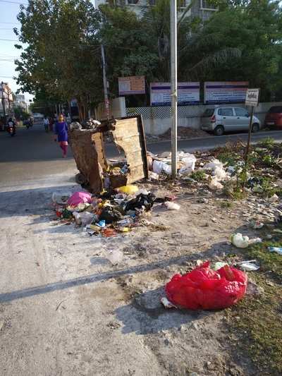 Broken dustbin (garbage container) - Times of India