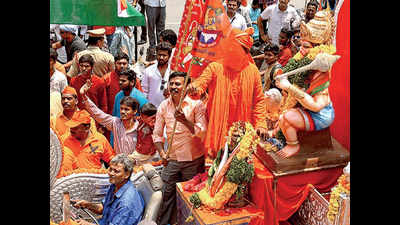 Spirited saffron rallies dot Hyderabad on Hanuman Jayanti
