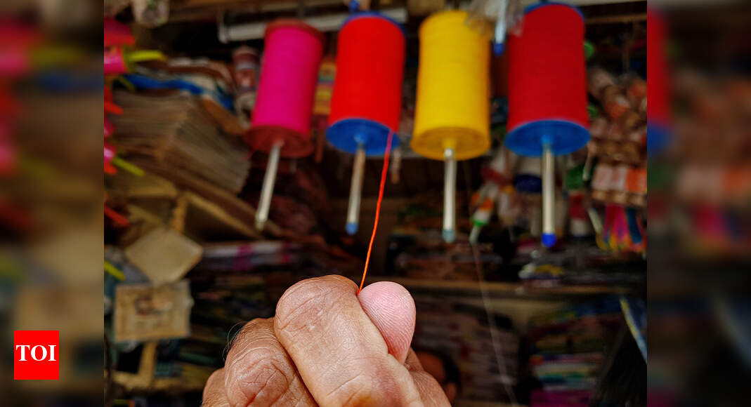 Kite string causes severe injury to biker Delhi News Times of India