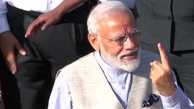 PM Narendra Modi casts his vote in Ahmedabad’s Ranip