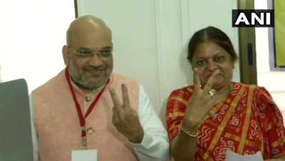 Amit Shah casts vote in Gujarat, says every vote can take nation ahead