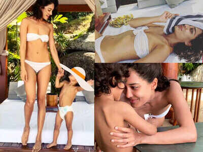 Lisa Haydon shows off her bikini body while holidaying with family