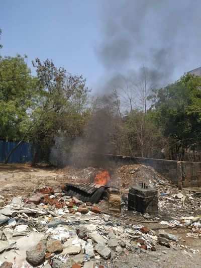 sica shivani degree college burning waste material