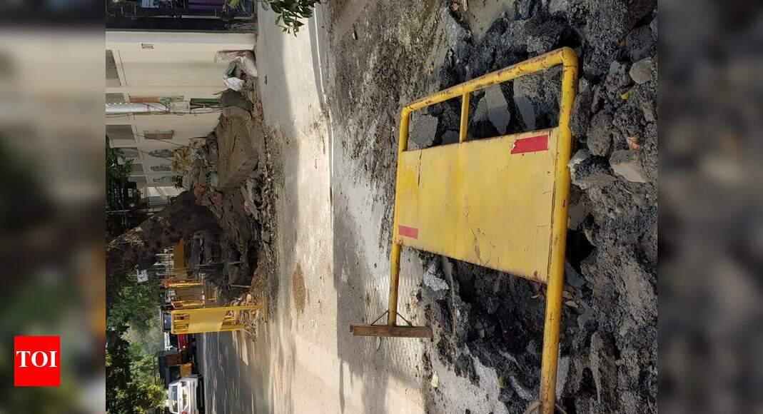 Road dug up for drainage work Times of India