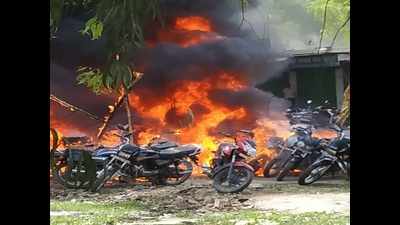 40 bikes destroyed in a massive fire in UP's Hardoi