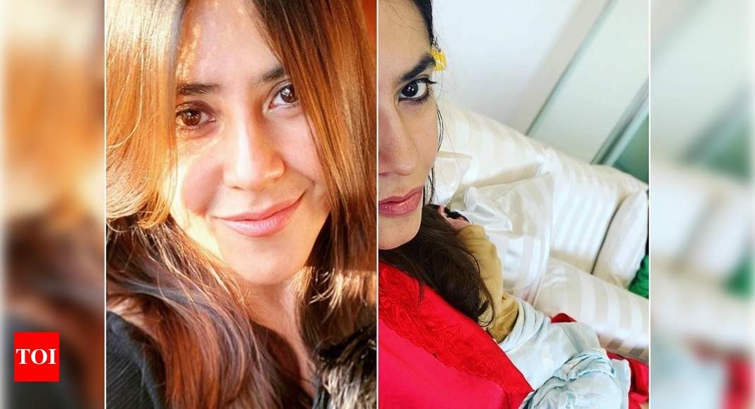 Producer Ekta Kapoor Shares Her First Picture Holding Son Ravie It Also Has Her Nephew In The 