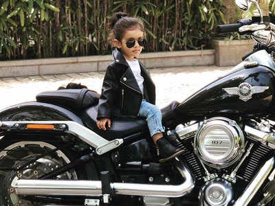 Asin shares an adorable photo of daughter Arin rocking the biker chic look