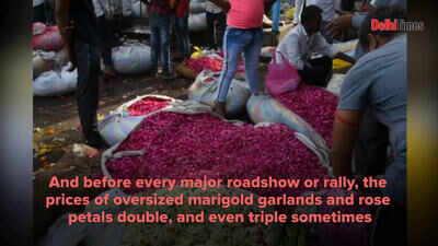 In election season, rosy days for Delhi's flower market