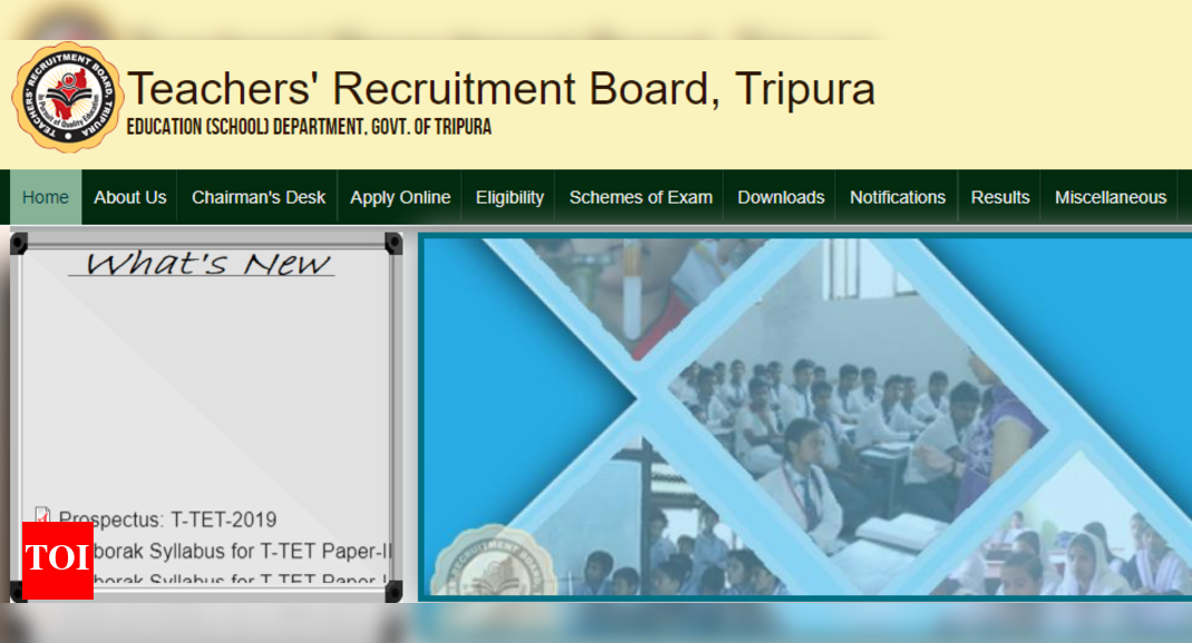 Tripura TET 2019 application process starts for Paper I and II trb
