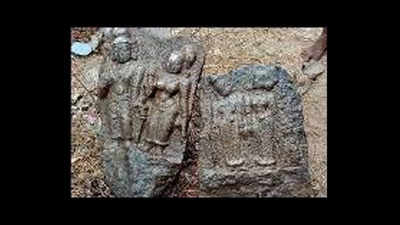 Two stone idols found near Thiruporur village