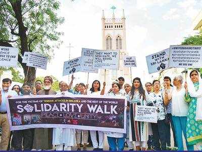 Hyderabad marched to show solidarity with Sri Lankan terror attack victims
