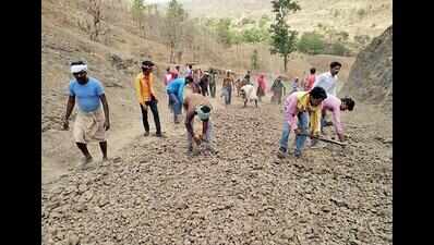 Fed up with government apathy, villagers build own road | Indore News ...