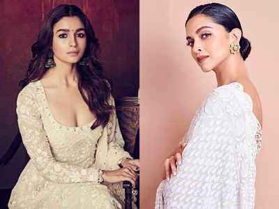 From Alia Bhatt to Deepika Padukone: Bollywood divas in chikankari outfits  - Times of India