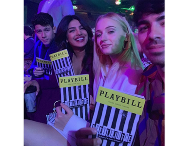 Priyanka Chopra, Nick Jonas, Sophie Turner and Joe Jonas enjoy a play together