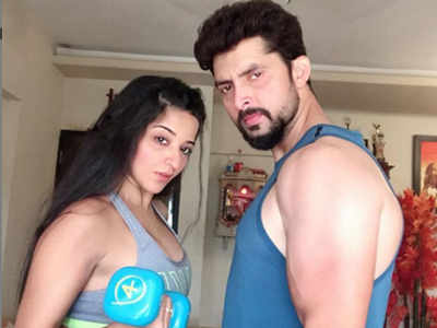 Nazar fame Monalisa works out with hubby Vikrant; shows off her mid-riff