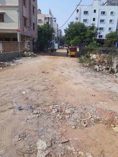 Poor roads in Raghavendra Colony, Kondapur, Hydera