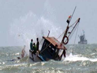 fishing boat hits sandbar off mobor coast, capsizes goa