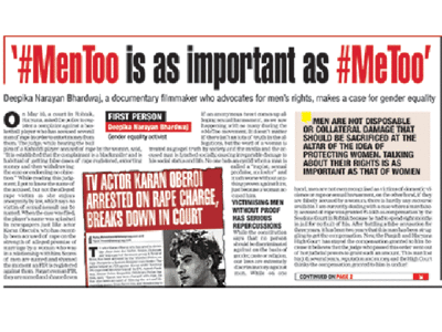 Amit Deshpande, gender equality activist : We need a movement like #MenToo because crime has no gender
