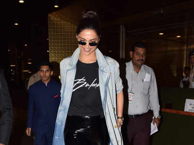 Deepika Padukone leaves Cannes in a pair of sexy leather pants!