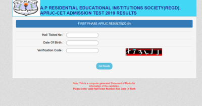 APRJC CET 2019 result released at aprjdc.apcfss.in; here's direct link