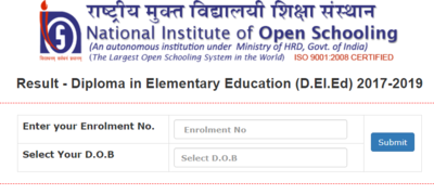 NIOS D.El.Ed 4th Semester Result 2019 announced @ dled.nios.ac.in; here's direct link