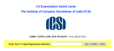 ICSI admit card 2019 for CS June exam released at icsi.in; check here