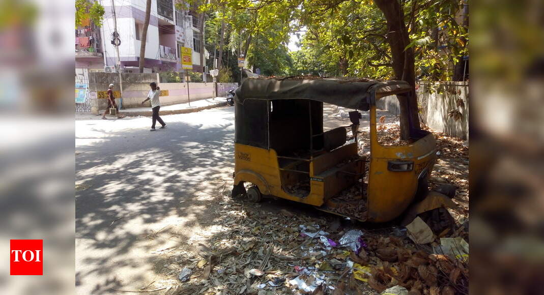 Middle of the road & amongst uncleared garbage - Times of India
