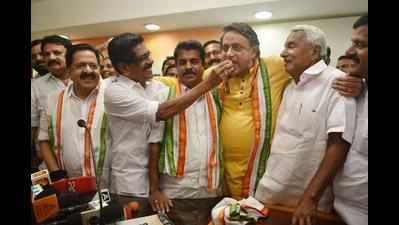 Kerala election results 2019: Celebrations start early at Indira Bhavan