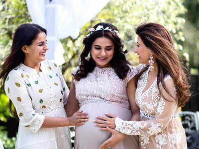 Love Ka Hai Intezaar fame Sara Arfeen Khan celebrates her baby shower; looks stunning in a pale violet gown