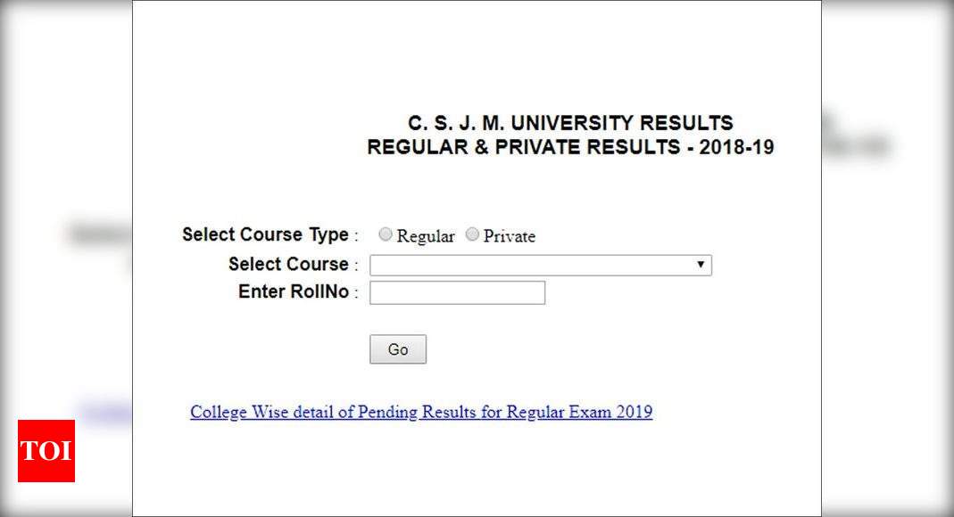 CSJM Kanpur University B.A. B.Sc. result 2019 released