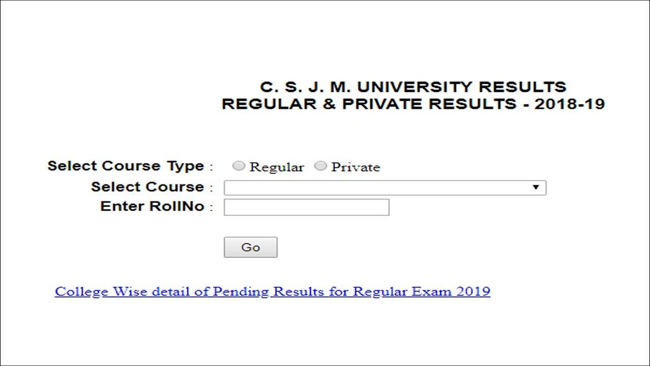 CSJM Kanpur University B.A. B.Sc. result 2019 released