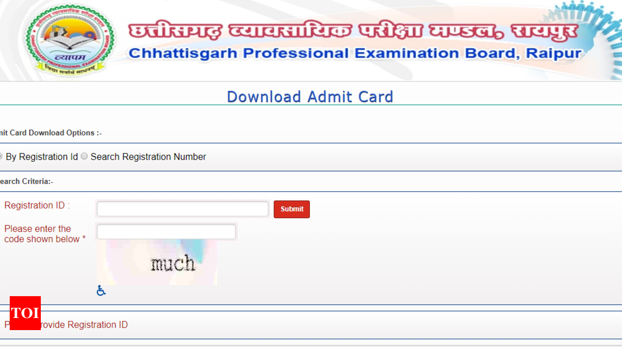 CG Pre B.Ed Pre D.El.Ed Admit Card 2019 released cgvyapam