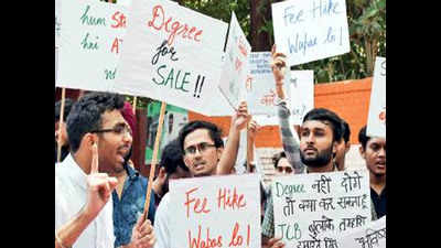 Asked to pay fee arrears, IP university students protest