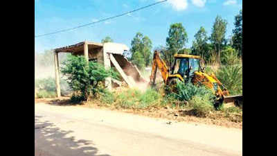 Two illegal structures near airport boundary razed