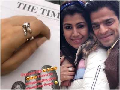 Yeh Hai Mohabbatein's Karan Patel gifts a funky ring to wife Ankita Bhargava; see pic