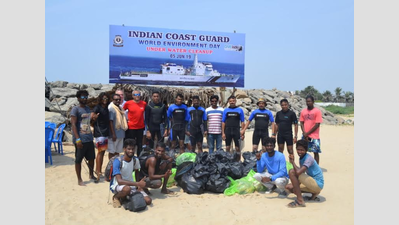 World Environment Day: Coast Guard conducts underwater clean-up off Kovalam Beach in Chennai