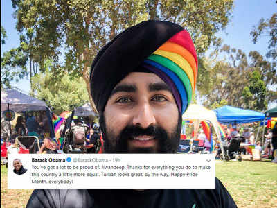 Obama praises Sikh man with rainbow turban for Pride Month in US