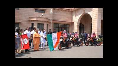 UP CM Yogi Adityanath flags off Surat-based 'Biking Queens' for trip to 25 countries