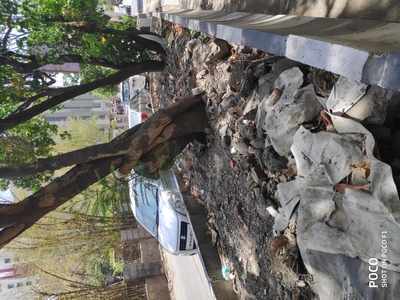 Cement Debris dumped in DSK Ranwara Road, Bavdhan