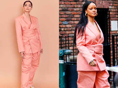 Rihanna Wore a Pink Pantsuit With a Matching Fanny Pack in New