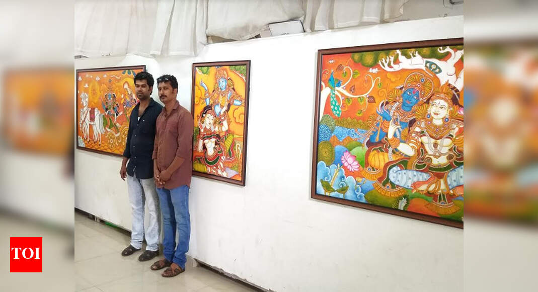 Artists on a mission to make Kerala mural paintings popular in Kudla