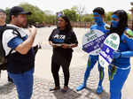 PETA members protest against the use of leather products